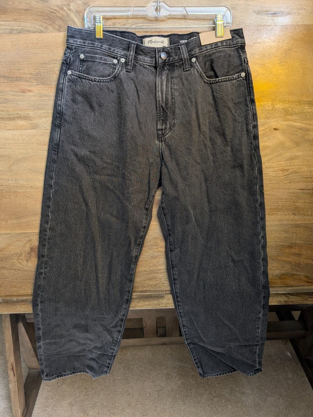Madewell Jeans Mens 33x30 Black Denim The 1991 Casual High Rise Straight Leg NWT